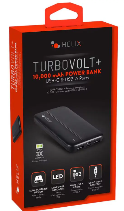 Power Bank Turbo Volt+ 10000mah, And Audio Adapter 6ft