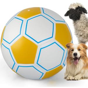 Bobbie & Laxi 18" Herding Ball for Dogs, Large Size for Australian Shepherd, Corgis, Water Resistant Dog Ball with Pump, Large Football for Training Activities & Playing for Kids, Goat Toys