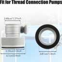 Jadive 2 Pcs Upgrade 1.5" x 59" Pool Hose for Above Ground Pools Pool Pump Replacement Kit Pump Filter Accessories with 2 Type B Hose Adapters(White)