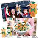 Sotiff 24 Pcs Mini Graduation Bear Plush Gift Stuffed Animal with Cap Gift for Her, for Him, Class of 2026 Graduation Present for College High School for DIY Keychain Xmas Decorations(Green Cap)