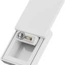 MONOLIX Slim Engagement Ring Box, Thin Unique Sliding Lid, Elegant Discreet Secret Surprise Marriage Wedding Proposal Case (White, MAXI)