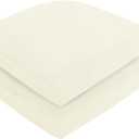 Topotdor Outdoor Chair Cushions for Patio Furniture, Waterproof Patio Chair Cushions Set of 2, Indoor/Outdoor Round Corner Chair Seat Cushion with Ties, 17"x16"x2", Cream