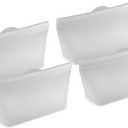 Home Logic Reusable Quart Bags - Set of 4 Clear Silicone Freezer Bags, Airtight Leak Resistant Reusable Zip Bags for Kitchen Home Food Prep, Microwave & Sous Vide Safe