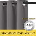 NICETOWN Grey Blackout Patio Sliding Door Curtains 84 inch Length, Grommet Room Divider Thermal Insulated Curtain Drapes for French Door/Living Room (Gray, W100 x L84, 1 Panel)
