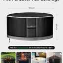 EliteCover 36 inch 600D Heavy Duty Outdoor Fire Pit Cover Round with Waterproof,UV & Fade Resistant, Firepit Covers Round (Black)