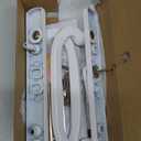 ACEPLANET Offset Position Keyed Sliding Patio Door Handleset with Mortise Lock, 45° Keyway, 315/16" H.C., Fits 13/8" to 2" Thick Doors, NonHanded, White Diecast