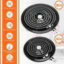 Electric Stove Burner Drip Pans WB31M19(8) WB31M20(6) and Electric Stove Top Burner WB30M1(6") WB30M2(8") Compatible for G-E Hot-point Ken-more General Electric Stove Parts by MIFLUS