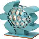 CroBlissful Green Sea Turtle Seashell Holder Seashell Display Box Wooden Small Starfish Shell Display Case with Acrylic Clear Window Shark Tooth Collection Box for Shells Sea Rock Home Decor Present