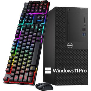 Dell OptiPlex 3050 Mini Tower Desktop Computer, Intel Core i5-7500 3.4GHz Business MT Desktop PC, 8GB RAM, 256GB SSD, Display Port, Keyboard & Mouse, WiFi, BT, Windows 11 Pro