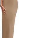 PRETTYGARDEN Women's Off The Shoulder Maxi Dresses 2025 Summer Formal Elegant Cocktail Party Wedding Guest Long Dress (Light Khaki)