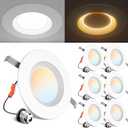 Ensenior 5/6 Inch 5CCT LED Can Lights with Night Light 6 Pack, Retrofit Led Recessed Lighting, Baffle Trim, Dimmable, 9W=110W, 1000LM