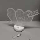 OAOLEER LED Earring Organizer,128 Holes Light Heart Stud Earrings Holder Stand,Acrylic Clear Earring Storage Board,Girls Jewelry Dressing Table Earring Studs Display Rack (Heart)