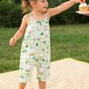 RAISEVERN Toddler Girls Halter Backless Romper Baby Kid Jumpsuit Pants Clothes with Pocket Size 1-6 T (White)