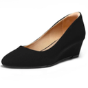 mysoft Women's Wedge Pumps Low Heel Closed Toe 2in Dress Shoes Black Size 7,5