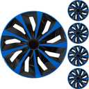 YOLOCKEY 15 inch Blue Wheel Rim Cover Hubcaps Replacement R15 Hub Caps Snap On Universal Wheel Rim Cover ABS Exterior Accessories for Car Trunk SUV Set of 4