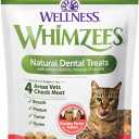 Wellness WHIMZEES Cat Dental Treats, Freshens Breath, Chicken and Salmon Flavor, 4.5 oz Bag (EXP 03/31/28)