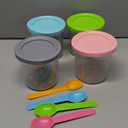 Creami Pints and Lids for Ninja - 4 pack Creamy Icecream Containers Cups Jars Tubs Canisters Set, Smoothie Pot Compatible with NC299AMZ & NC300s Series Creamer Ice Cream Maker Machine Accessories