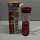 Hamilton Beach Portable Blender for Shakes and Smoothies, 14 Oz BPA Free Travel Cup & Lid, Durable Stainless Steel Blades, Personal Smoothie Blender, Red (51101RV)