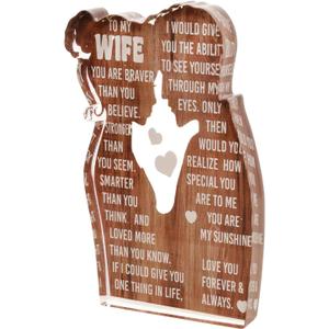 Valentine Day Acrylic Plaque Sign Romantic Gifts Engraved To My Wife for Home Acrylic Desk Decor Boyfriend Girlfriend Anniversary Birthday Gift Ideas for Her Him Couple Gift