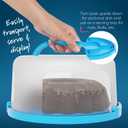 Cake Cupcake Carrier with Lid and Handle + Cake Stand Plate with Dome | 10" Round Cake Container Holder with Cover | Plastic Pie Carrier Cake Storage Container | Bunt Keeper Platter Tray for Transport