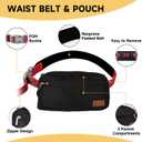 Hands Free Dog Leash with Zipper Pouch, Double Handle Running Reflective Bungee Waist Leash for Dog Walking, Training and Hiking for Small Medium Large Dogs (Red)