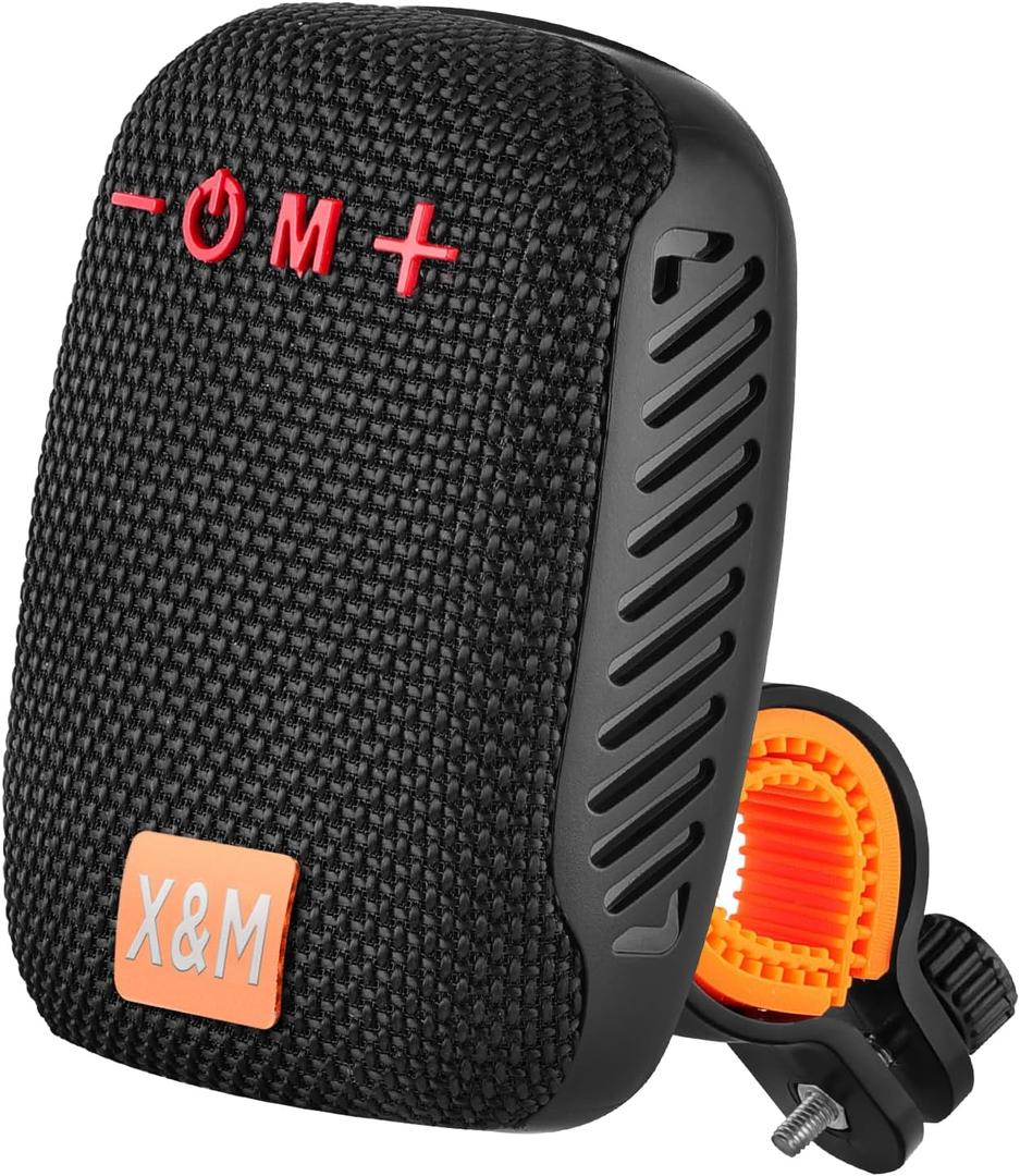 Xbnmex Portable Bluetooth for Bike, IPX5 Waterproof Wireless Traveling Bicycle Speakers, Integrated Design Bicycle Speaker with Loud Sound for Riding, TWS Mini Outdoor Speaker (Black)