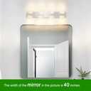 Modern Brushed Nickel 4 Lights Bathroom Vanity Light, Eleglant Nickel LED Bathroom Light Fixtures over Mirror, Dimmable Acrylic Shade Wall Lighting Fixtures, Hardwired Wall Light(H9.25in, L28.35in), 4 light-Large