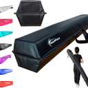 Balance Beam - Folding Floor Gymnastics Equipment for Kids, Non Slip Base - 6 FT to 10 FT for Home Gym Use (Black)