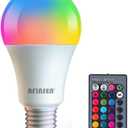 RGB Color Changing Light Bulbs,RGB LED Light Bulbs,9W Warm White 6500K,40W Equivalent,16 Color Multicolor A19 E27/E26 Dimmable Memory Function, for Home Decoration,Stage,Bar,Party