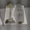 Cordless Table Lamp, 5000mAh Rechargeable Battery Operated Portable Lamp, Dimmable+3 Colors LED Touch Control, Vintage Crystal Lamp for Bedroom, Kitchen, Bar, Office (Gold-2 Pack)