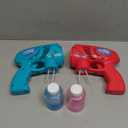 JOYIN 2 Bubble Guns with 2 Refill Solution (10 oz Total), Bubbles Maker, Blower, Machine Blaster for Kids, Toddlers, Outdoors Activity, Party, Birthday Gift, Easter Toys (Blue+Red)