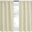 NICETOWN Kitchen Curtains, Short Blackout Curtains & Drapes, Small Window Draperies for Dining Room, Cupboard (Beige, 42 in x 36 in (W x L), Set of 2)
