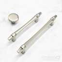 Alzassbg 6 Pack Brushed Satin Nickel Cabinet Pulls, 5 Inch(128mm) Hole Centers Kitchen Cabinet Handles for Cabinets and Drawers AL3104SN