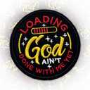 4 x God Ain't Done with Me Yet Patch 3 Inches Bow Christian Jesus Iron On/Sew On Embroidery Fabric Applique Patches for Trucker Hats Clothes Backpack DIY Accessories Coworkers Friends Mom Gifts
