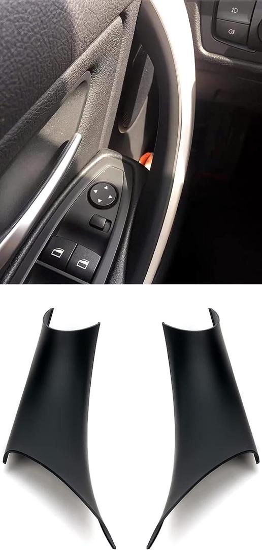 Gelunxin Door Pull Handle Cover for BMW 320,328,330,335,M3 2012-2018 & BMW 428, 435,M4 2014-2017 (Left Front+Right Front, Black)