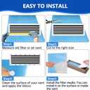 Air Vent Filters,20''x90''Cut to Fit Air Filter Material (80+Filters),MERV 8 Electrostatic Air Vent Filter for Home Floor, Grilles, Ceiling, HVAC Furnace Vents, With 48PCs Adhesive Hook Tape