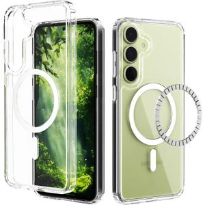 IDweel Magnetic for Galaxy S24 Case,Compatible with Magsafe,Shockproof Shock Absorption, Slim Fit & Lightweight,Scratch-Resistant Protective Bumper Cover for Samsung Galaxy S24 6.1",HD Clear