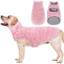 Malier Dog Winter Coat, Reversible Fleece Dog Cold Weather Coats, Windproof Warm Snow Puppy Jacket Vest Pet Clothes for Small Medium Large Dogs (X-Large, Pink)