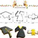 2 x 3Pcs Graduation Cookie Cutters Set, Stainless Steel Molds for 2026 Graduation Cap, Gown, Diploma Metal Shapes for High School College Parties