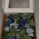 Ling's moment Artificial Rose Buds and Petite Roses w/Stem Pack of 25 for DIY Wedding Bouquets Centerpieces Decorations Boutonniere Corsages (Dusty Blue Shades)