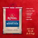 Royal Basmati Rice - Authentic Long Grain White Basmati Rice - 15 lb Bag - Perfect for Biryanis, Pilafs & Curries - Cook in Microwave or on Stove Top (EXP 06/15/26)