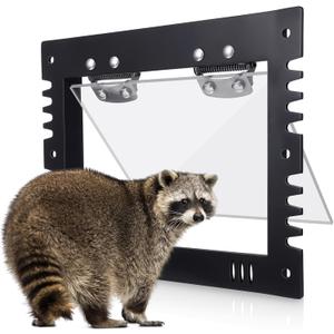 1 Pack Raccoon One Way Excluder Door Inimitable Outside Live Trap Raccoon Repellent Dog Proof Eviction Possum Trap for Attics Home Farms(10.6" X 8.3" X 0.8")