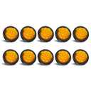 PVerandio 10Pcs 2 Inch Amber 9 LED Trailer Marker Lights, 9 LED Round Clearance Marker Lights with Plug Grommet Pigtail Hardwired for Trailer Truck RV, Waterproof Sealed, 12V
