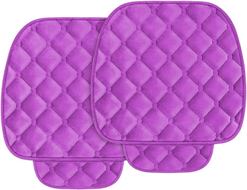 Seat Cover, 2 Pack Front Seat Protector, Universal Cushion for Most Vehicles, SUVs, Soft Comfort, Car Interior Accessories for Men Women (Purple)