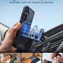 TORRAS Strong Magnetic & Seamless Stand for Samsung Galaxy S24 Case for MagSafe, 12FT Mil-Grade Drop Protection, Adjustable Kickstand for Samsung Galaxy S24 Case, Translucent Back/Black Edge