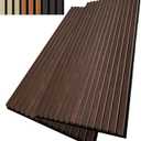 Wood Slat Wall Panel, 48'' x 24'' Wood Panels for Wall, 3D Soundproof Wall Panels, Large Acoustic Panels for Interior Ceiling and Wall Decor Noise Reduction, 2 Pack, Walnut