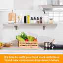 Folding Concession Shelf 48" L x 12" W, Stainless Steel Folding Serving Food Shelf, Heavy Duty Drop Down Wall Mount Shelving for Concession Windows, Food Truck, Kitchen, Garage, 12"x48"