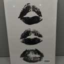 Black and White Painting Kiss Lips Wall Art Framed Woman Makeup Room Wall Art Fashion Preppy Dorm Trendy Print Poster Funky Girly Bathroom Decor
