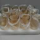 12pcs Amber Glass Cylinder Vases for Centerpieces, Gold 6 Inch Clear Flower Vases for Wedding Decorations and Indoor Home Decor, Hurricane Candle Holder for Table Shelf, Party