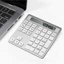 HoRiMe Number Pad for Laptop - Rechargeable Wireless Number Keypad 34 Keys with Dual Bluetooth, 2 in 1 Numeric Keypad Calculator with Display - Portable Slim Numpad for Windows, Mac, iMac, PC, Tablet